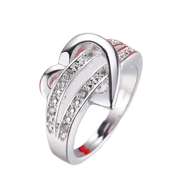 Wholesale Women's Rings Copper Heart Shaped Geometric Casual Style Zircon