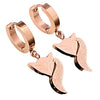 Wholesale Women's Rose Gold Titanium Steel Earrings With S925 Silver Needle Color Preservation Electroplating Rhombus Dripping Glue Design