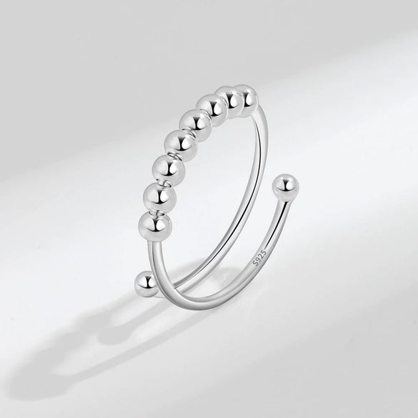 Wholesale Women's Rotatable Decompression Anxiety Ring S925 Sterling Silver Geometric Electroplated