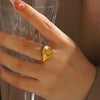 Wholesale Women's Rotating Geometric Stainless Steel 18K Goldplated Open Ring