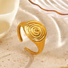 Wholesale Women's Rotating Geometric Stainless Steel 18K Goldplated Open Ring