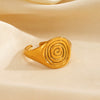 Wholesale Women's Rotating Geometric Stainless Steel 18K Goldplated Open Ring