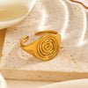 Wholesale Women's Rotating Geometric Stainless Steel 18K Goldplated Open Ring