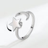 Wholesale Women's Rotating Star And Moon Intersection Ring Copper Electroplated