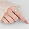 Wholesale Women's Rotating Star And Moon Intersection Ring Copper Electroplated