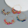 Wholesale Women's Round Alloy Resin Geometric Weaving Earrings