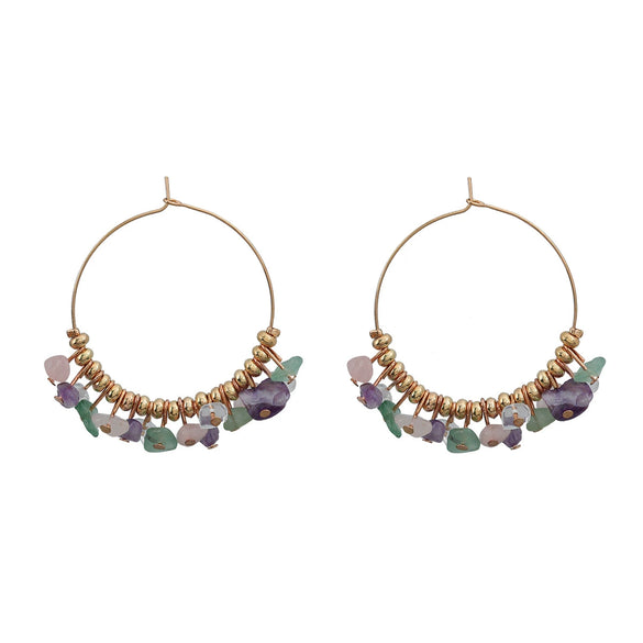 Wholesale Women's Round Alloy Resin Geometric Weaving Earrings