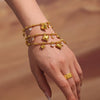 Wholesale Women's Round Bead Love Geometric Zircon Pendant Bracelet In Stainless Steel With 18K True Gold Color Electroplated Preservation