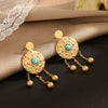 Wholesale Women's Round Knock Pattern Chain Earrings With Geometric Design Stainless Steel Electroplated