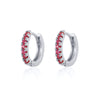 Wholesale Women's Round Micro Inlay Color Zircon Earrings