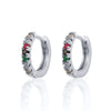Wholesale Women's Round Micro Inlay Color Zircon Earrings