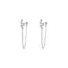 Wholesale Women's S925 Silver Animal Snake Tassel Simulation Diamond Microinlay Earrings Black Plated