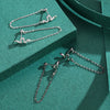 Wholesale Women's S925 Silver Animal Snake Tassel Simulation Diamond Microinlay Earrings Black Plated