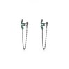 Wholesale Women's S925 Silver Animal Snake Tassel Simulation Diamond Microinlay Earrings Black Plated