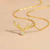Wholesale Women's S925 Silver Antlers Love Diamond Animals Zodiac Necklace