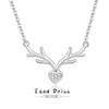 Wholesale Women's S925 Silver Antlers Love Diamond Animals Zodiac Necklace