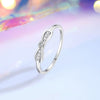 Wholesale Women's S925 Silver Bow Simple Ring With Diamond Design