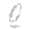 Wholesale Women's S925 Silver Bow Simple Ring With Diamond Design
