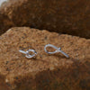 Wholesale Women's S925 Silver Butterfly Knot Asymmetric Ear Hook Earrings Geometric Style