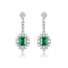 Wholesale Women's S925 Silver Cultivated Emerald Geometric Vintage Earrings
