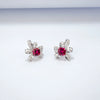 Wholesale Women's S925 Silver Cultivation Emerald Bow Inlay Earrings Simple Fashion