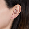 Wholesale Women's S925 Silver Earrings With Colorful Zircon And Geometric Pattern And Electroplating Treatment