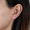 Wholesale Women's S925 Silver Earrings With Colorful Zircon And Geometric Pattern And Electroplating Treatment