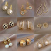Wholesale Women's S925 Silver Earrings With Niche Design Pearl Geometric Pattern And Diamond Treatment