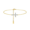 Wholesale Women's S925 Silver Electroplated Geometric Cross Bracelet With Moissanite