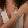 Wholesale Women's S925 Silver Electroplated Geometric Cross Bracelet With Moissanite