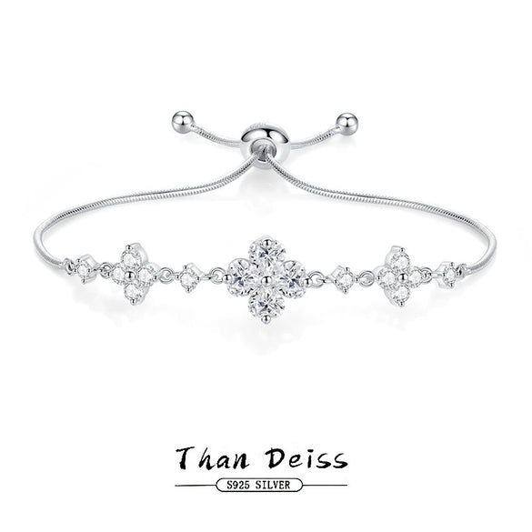 Wholesale Women's S925 Silver Fairy Style Heartshaped Bracelet With Star And Geometric Patterns And Electroplating