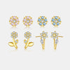 Wholesale Women's S925 Silver Flower Ear Studs With 18K Gold Electroplating High Sense Elegant Simple All Match