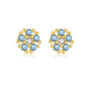 Wholesale Women's S925 Silver Flower Ear Studs With 18K Gold Electroplating High Sense Elegant Simple All Match