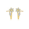 Wholesale Women's S925 Silver Flower Ear Studs With 18K Gold Electroplating High Sense Elegant Simple All Match
