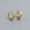 Wholesale Women's S925 Silver Flower Pattern Earrings With Electroplating