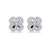 Wholesale Women's S925 Silver Fourleaf Clover Earrings With High Carbon Diamond Zircon And Electroplating Treatment