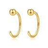 Wholesale Women's S925 Silver Geometric Cshaped Earrings With Electroplating Treatment