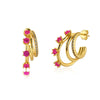 Wholesale Women's S925 Silver Geometric Cshaped Multilayer Diamond Set Electroplated Earrings