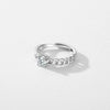 Wholesale Women's S925 Silver Geometric Diamond Ring With Four Claw Setting And Twisted Design