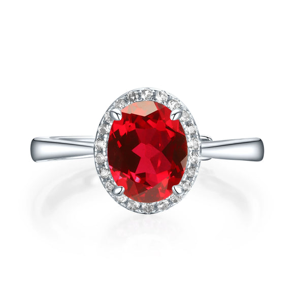 Wholesale Women's S925 Silver Geometric Eggshaped Pink Diamond Ring With Electroplating
