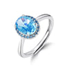 Wholesale Women's S925 Silver Geometric Eggshaped Pink Diamond Ring With Electroplating