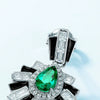 Wholesale Women's S925 Silver Geometric Emerald Black Enamel Retro Elegant Natural Water Drop Earrings