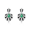 Wholesale Women's S925 Silver Geometric Emerald Black Enamel Retro Elegant Natural Water Drop Earrings