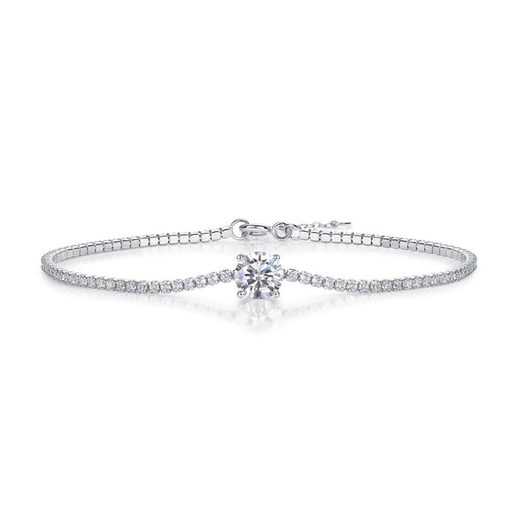 Wholesale Women's S925 Silver Geometric Fashion Bracelet Set With Diamonds