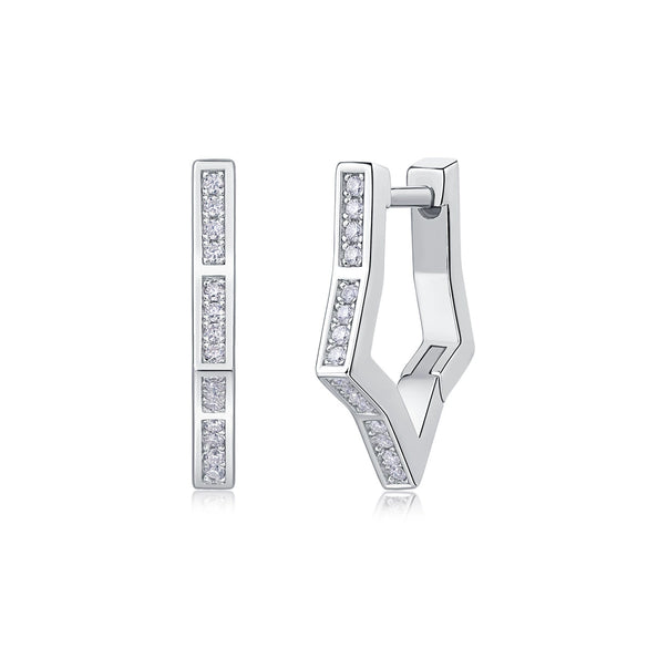 Wholesale Women's S925 Silver Geometric Fashion Ol Moissanite Earrings Set With Diamonds