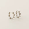 Wholesale Women's S225 Silver Geometric Heart Shaped Electroplated Earrings