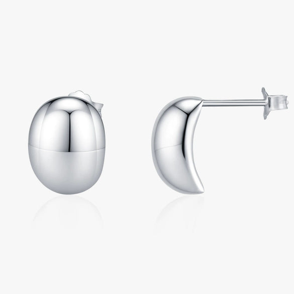 Wholesale Women's S925 Silver Geometric Irregular Bean Electroplated Earrings