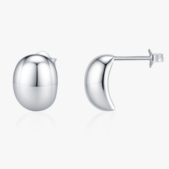 Wholesale Women's S925 Silver Geometric Irregular Bean Electroplated Earrings