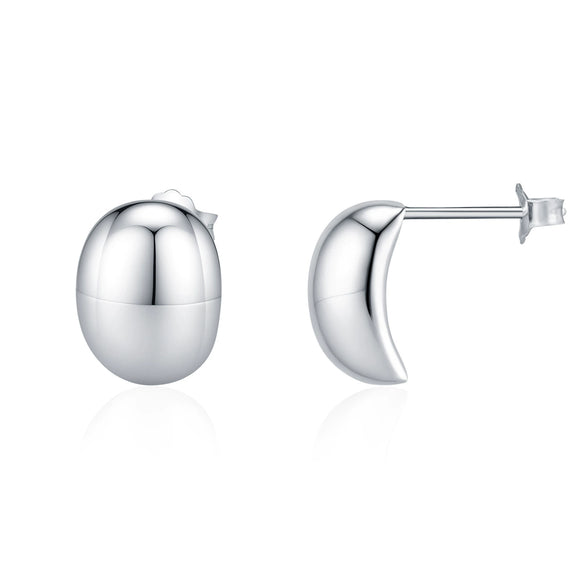 Wholesale Women's S925 Silver Geometric Irregular Bean Electroplated Earrings