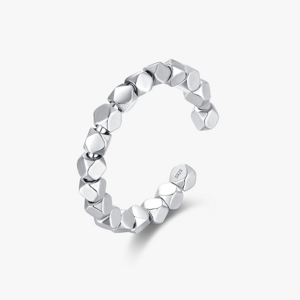 Wholesale Women's S925 Silver Geometric Irregular Personality Ring With Electroplating